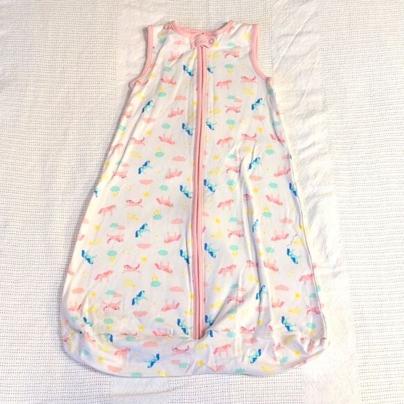 Carter's Medium 6-9 months Pink Unicorn Cotton Zippered Sleep Sack - Picture 1 of 9